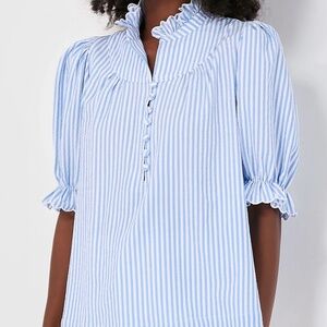 Tuckernuck Pomander Place Blue Stripe Selena Blouse